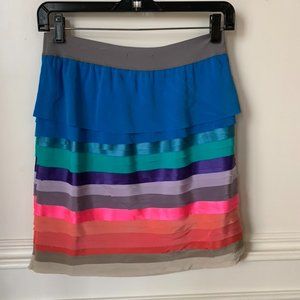 Wink tiered multicolored silk skirt